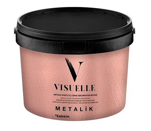 Декоративная краска с металлическим эффектом VISUELLE Metalik Темно-красная 1 кг, Kalekim